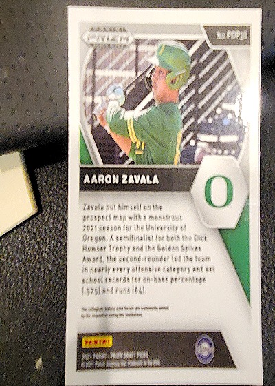 2021 Panini Prizm Draft Picks #PDP38 Aaron Zavala — back