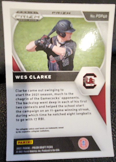 2021 Panini Prizm Draft Picks #PDP40 Wes Clarke — back