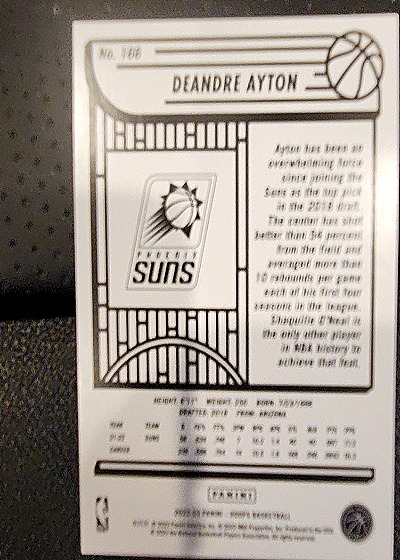 2023 Panini #168 Deandre Ayton — back