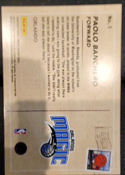 2022-23 Panini NBA Hoops #1 Paolo Banchero Rookie Greetings — back