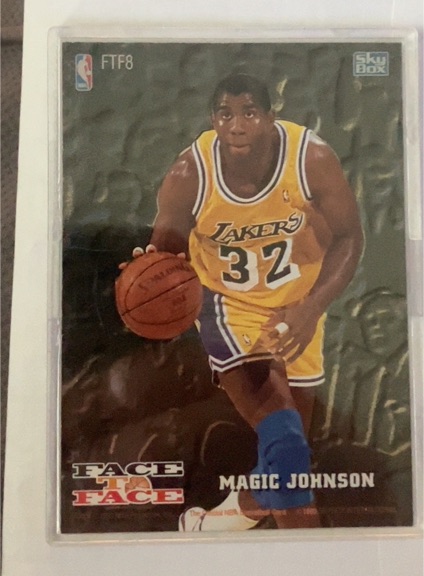 1993-94 SkyBox Hoops Face to Face #FTF8 Magic Johnson — front