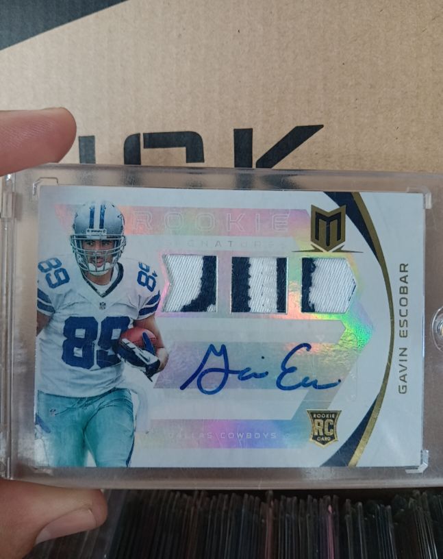 2013 Panini Momentum Triple Jersey Rookie Auto #389 Gavin Escobar — front