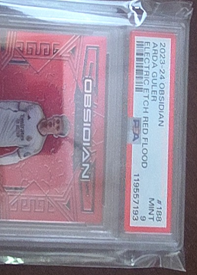 2023-24 Obsidian #188 A.J. Dillon Electric Etch Red Flood — front