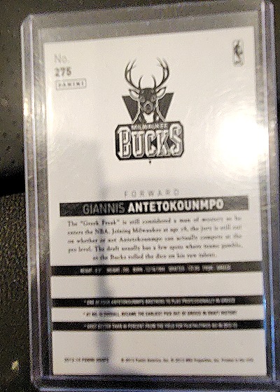 2013-14 Panini Prizm #276 Giannis Antetokounmpo — back
