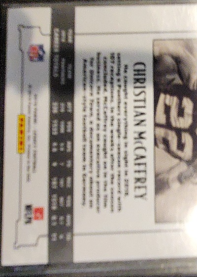 2019 Panini Legacy #15 Christian McCaffrey — back