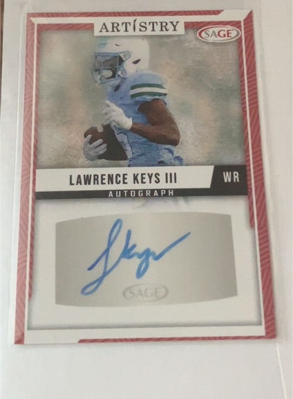 2024 Sage Artistry Autograph Lawrence Keys III — front