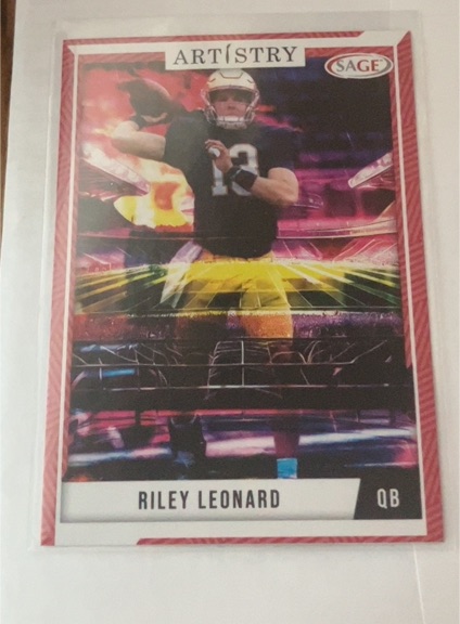 2024 Sage Artistry #12 Riley Leonard — front