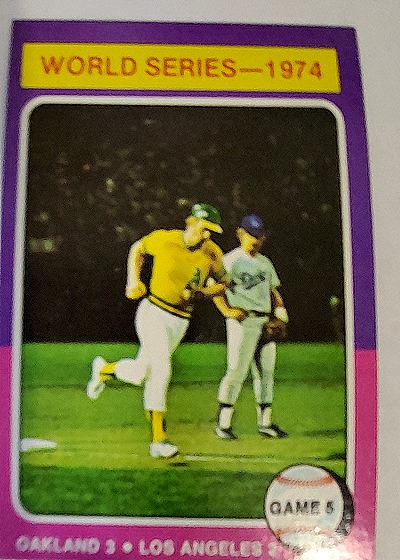 1975 Topps #465 1974 World Series Game 5 Joe Rudi — front