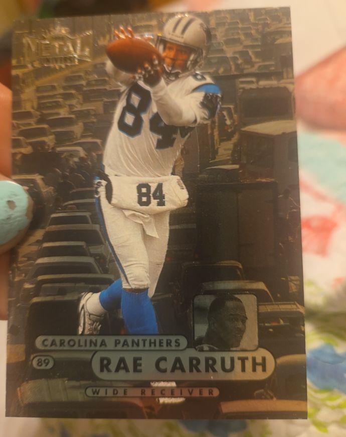 1998 Skybox Metal Universe #12 Rae Carruth — front