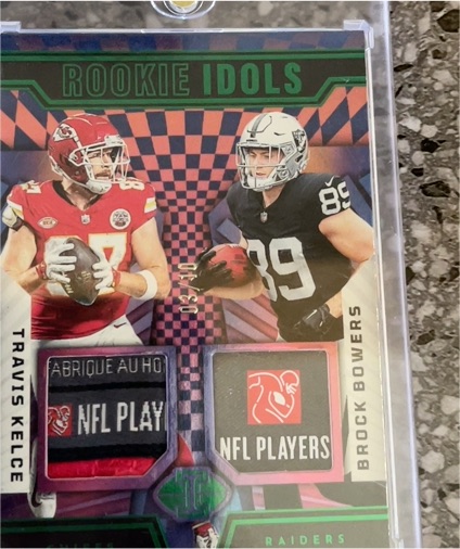 2024 Panini Illusions Rookie Idols Dual Patch Travis Kelce & Brock Bowers — front