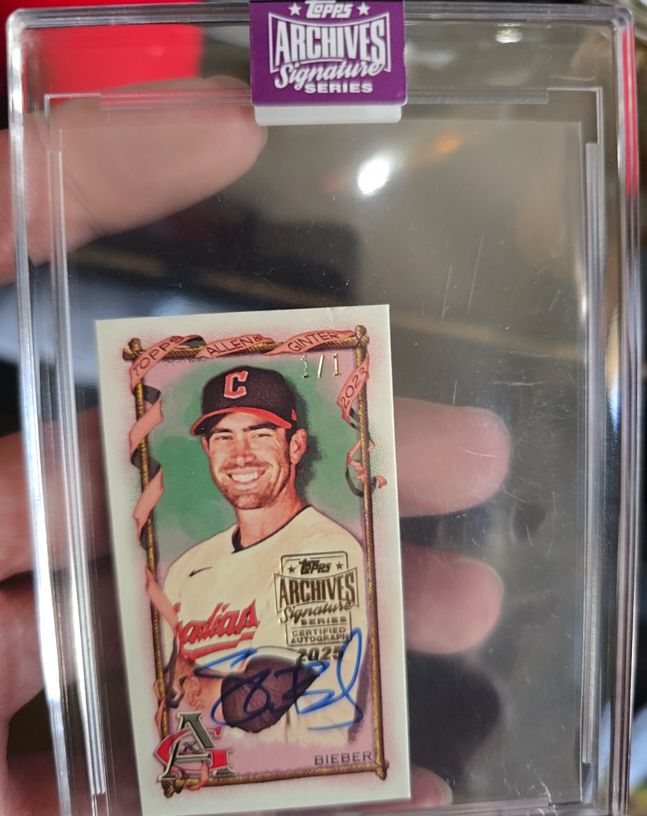 2023 Topps Allen & Ginter Archives Signature Series #1 Shane Bieber — front