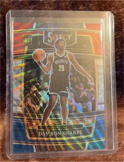 2021-22 Panini Select Basketball Day’Ron Sharpe #33 Concourse Orange Shock Prizm — front