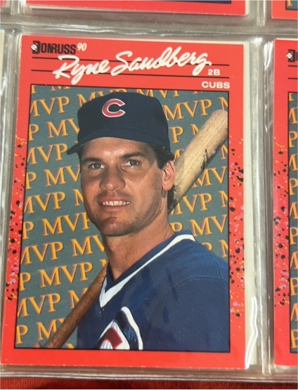 1990 Donruss #BC-10 Ryne Sandberg Bonus MVP — front