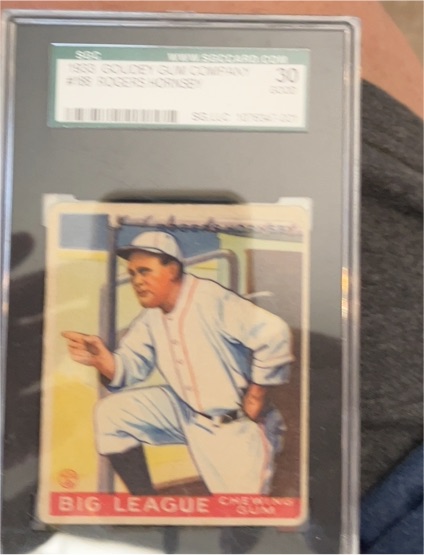 1933 Goudey #188 Rogers Hornsby — front