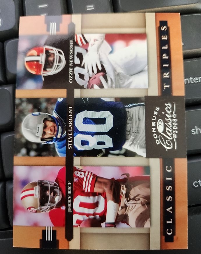 2008 Donruss Classics Classic Triples Jerry Rice/Steve Largent/Ozzie Newsome — front