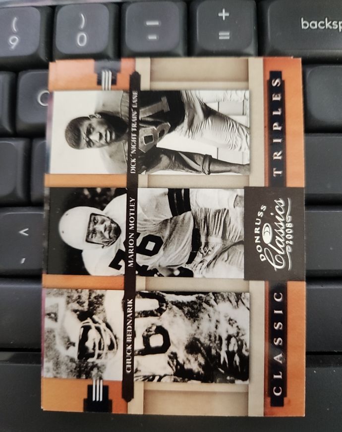 2008 Donruss Classics #CT-7 Classic Triples Chuck Bednarik / Marion Motley / Dick Lane — front