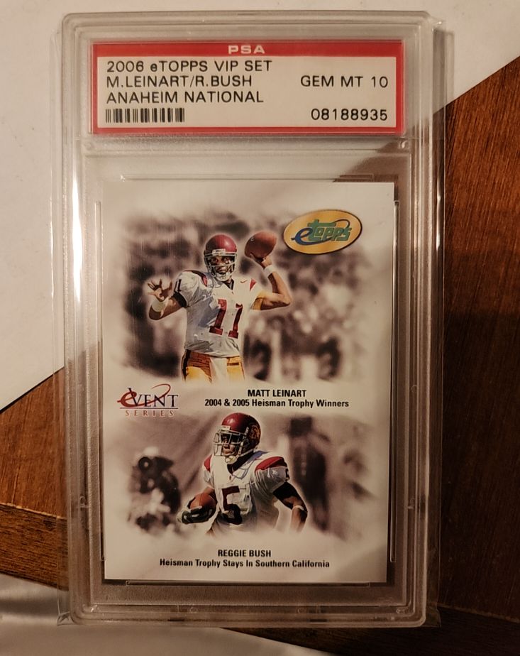 2006 eTopps VIP Set Matt Leinart/Reggie Bush Anaheim National — front