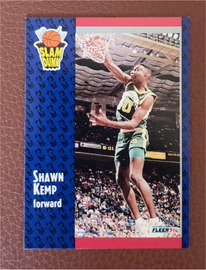 1991-92 Fleer #231 Shawn Kemp Seattle Supersonics Slam Dunk — front