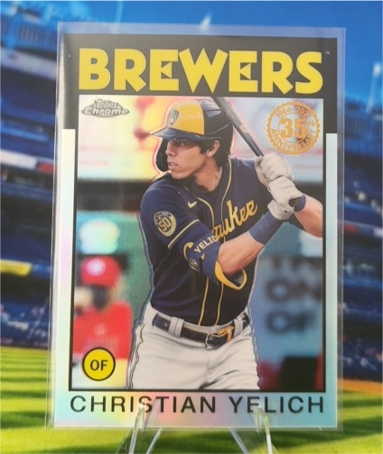 2021 Topps Chrome #86BC-7 Christian Yelich 1986 35th Anniversary Insert — front