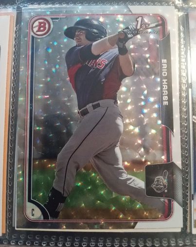 2015 Bowman Chrome Black Wave Refractor #BC140 Eric Haase — front