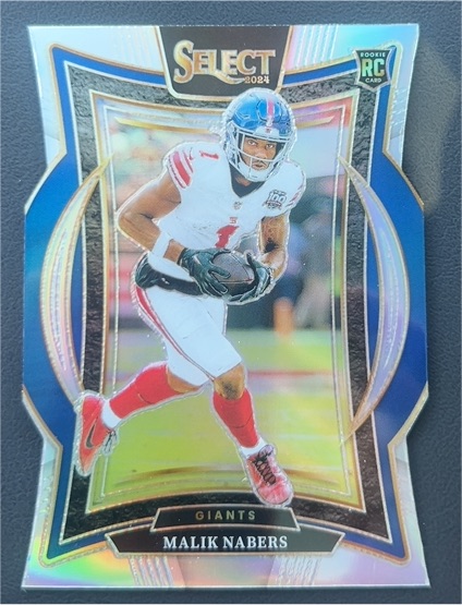 2024 Panini Select #29 Malik Nabers Silver Prizm Die-Cut Rookie Card — front