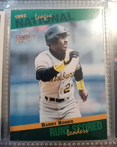 1992 Score National League Leaders Insert #40 Barry Bonds — front