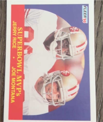 1990 Fleer #397 Superbowl MVP's Jerry Rice / Joe Montana — front