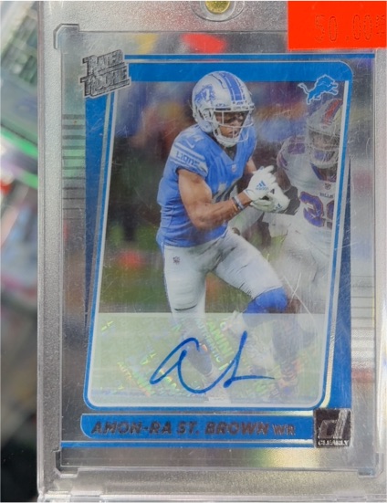 2021 Panini Clearly Donruss #84 Amon-Ra St. Brown Rated Rookie Auto — front