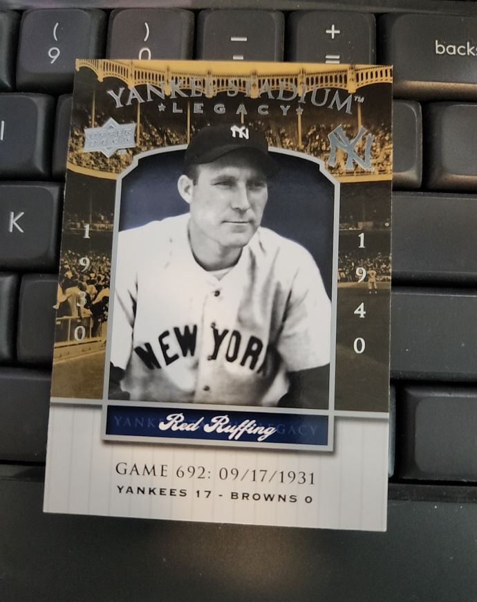 2008 Upper Deck Yankee Stadium Legacy #YSL682 Red Ruffing — front