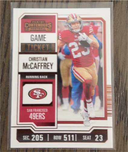 2023 Panini Contenders Football Season Ticket #87 Christian McCaffrey — front