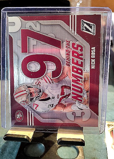 2023 Panini Zenith #22 Nick Bosa Behind the Numbers — front