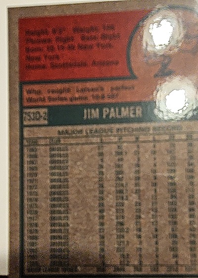 1982 Topps #2 Jim Palmer — back