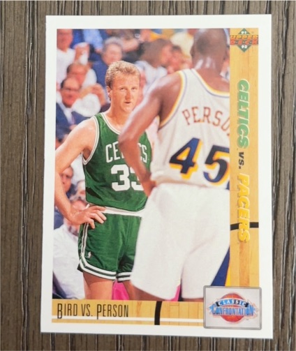 1991-92 Upper Deck #30 Larry Bird vs Chuck Person — front