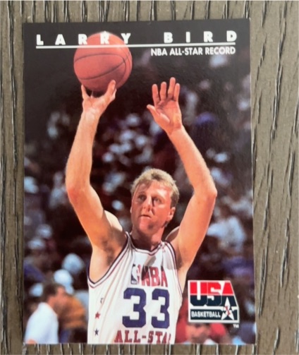 1992 SkyBox USA Basketball #16 Larry Bird NBA All-Star Record — front