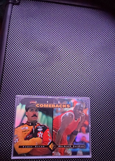 1995 Upper Deck Comebacks #CB1 Michael Jordan / Ernie Irvan — front