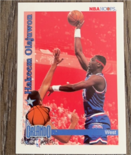 1992 NBA Hoops #315 Hakeem Olajuwon Orlando Magic All Star Weekend — front