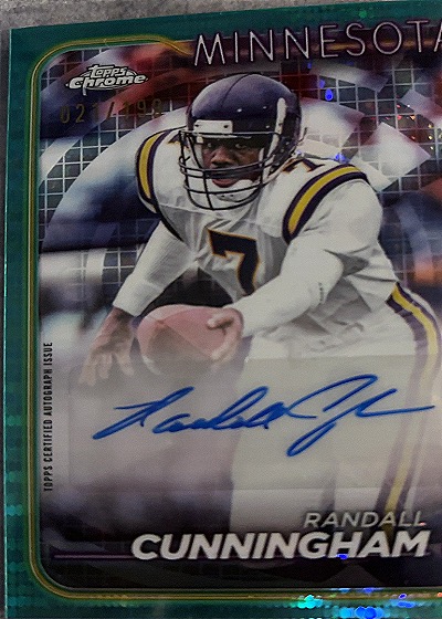 2024 Topps Chrome #BA-RCU Randall Cunningham Autographs Blue Refractor #/150 — front