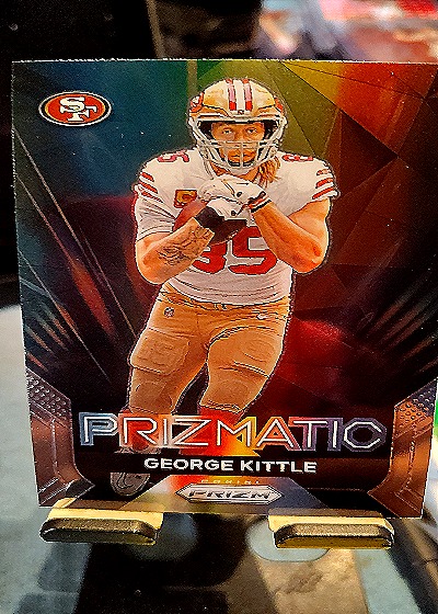 2023 Panini Prizm #18 George Kittle Prizmatic — front