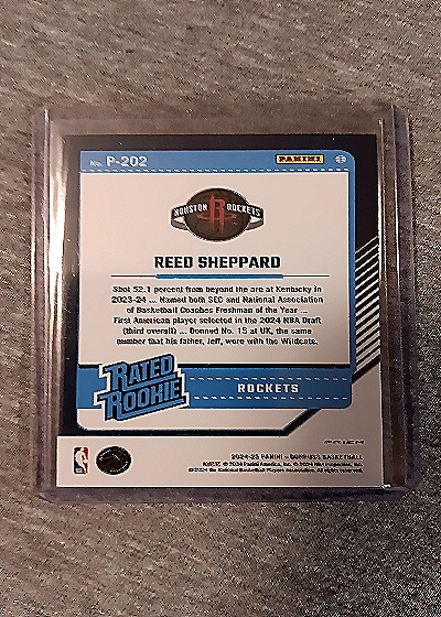2024-25 Panini Donruss Optic #P-202 Reed Sheppard — back