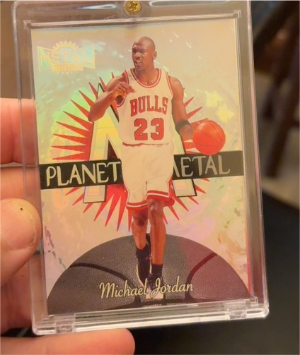 1997-98 Skybox Metal Universe #1 Planet Metal Michael Jordan — front