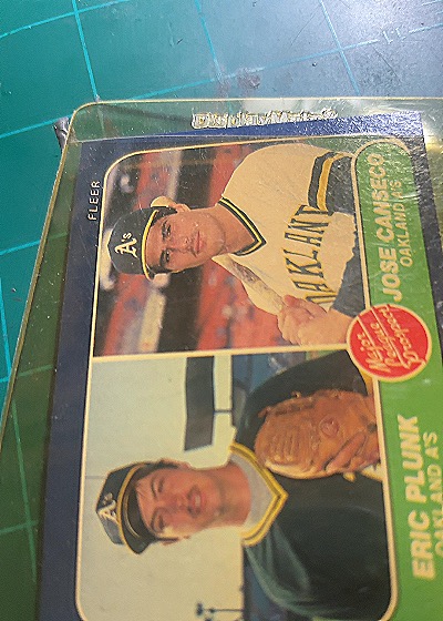 1986 Fleer #649 Jose Canseco / Eric Plunk — front