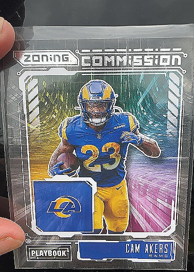 2021 Panini Playbook #ZC-CAK Cam Akers Zoning Commission — front
