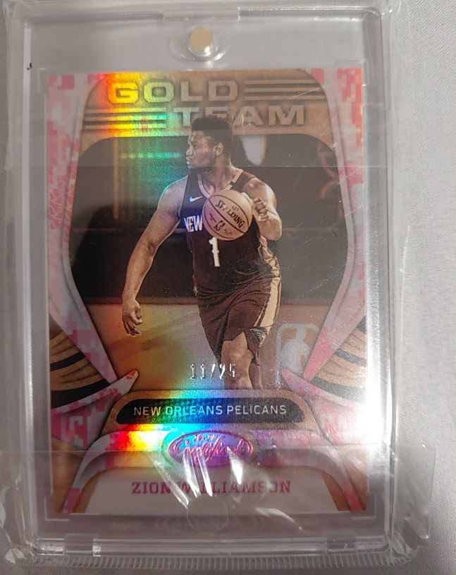 2020-21 Panini Certified Zion Williamson Gold Team Pink Parallel — front