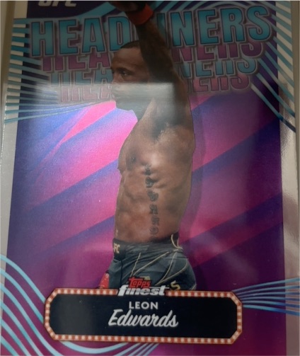2024 Topps Finest UFC #HDL-4 Leon Edwards Headliners — front