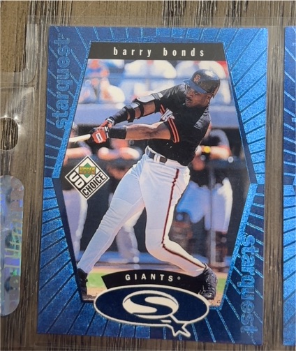1999 Upper Deck UD Choice StarQuest Blue #SQ7 Barry Bonds — front
