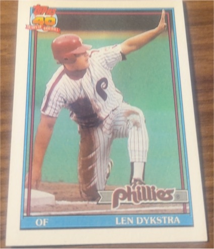 1991 Topps #345 Len Dykstra — front