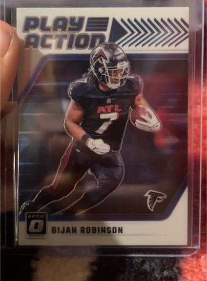 2024 Donruss Optic #14 Bijan Robinson Play Action Atlanta Falcons — front