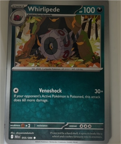 2025 Pokemon TCG Black Bolt #055 Whirlipede — front
