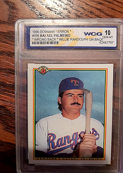 1990 Bowman #496 Rafael Palmeiro — front
