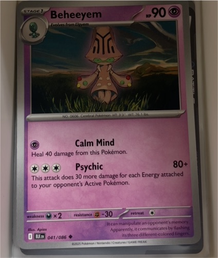 2025 Pokémon Black Bolt #041 Beheeyem — front
